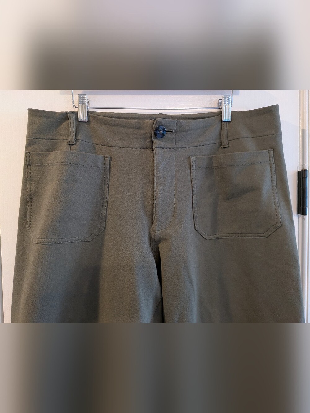 Anthropologie Maeve Colette Wide Leg Cropped Pants Olive Green Size 16 - Picture 5 of 14